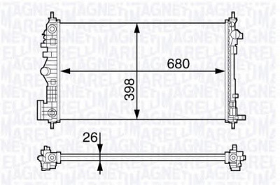 MAGNETI MARELLI 350213141200 -  Радиатор, охлаждение двигателя